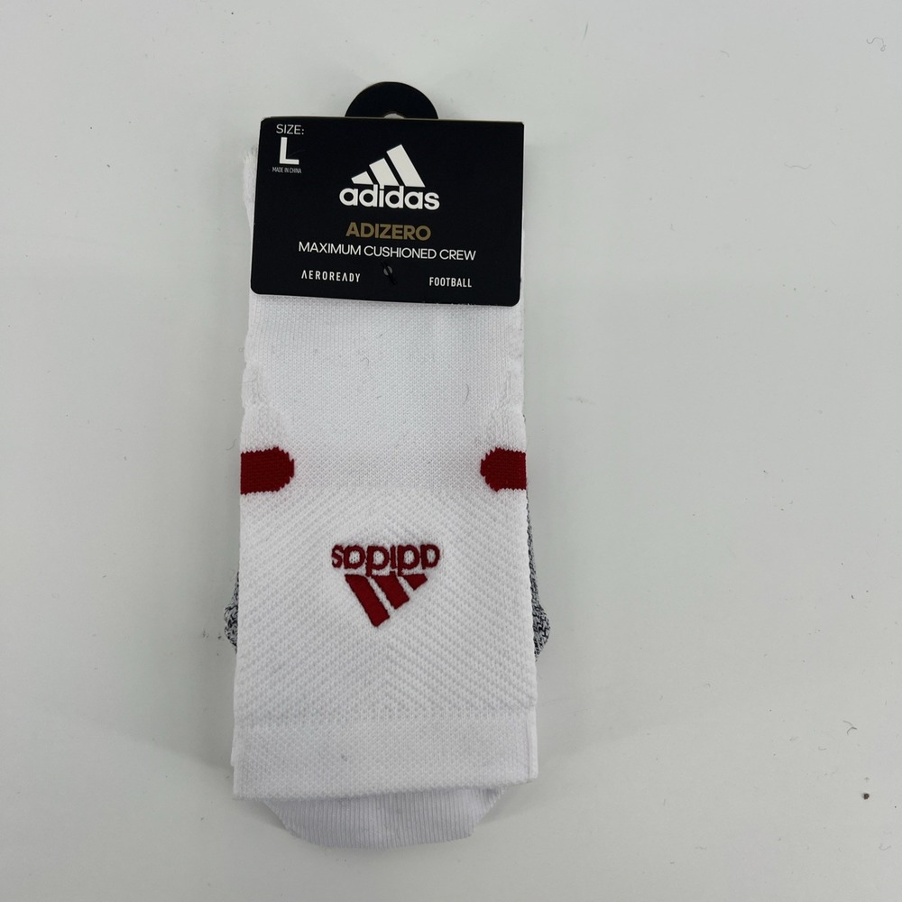 Adidas Adizero Maximum Cushioned Crew Football Socks L Aeroready White Maroon